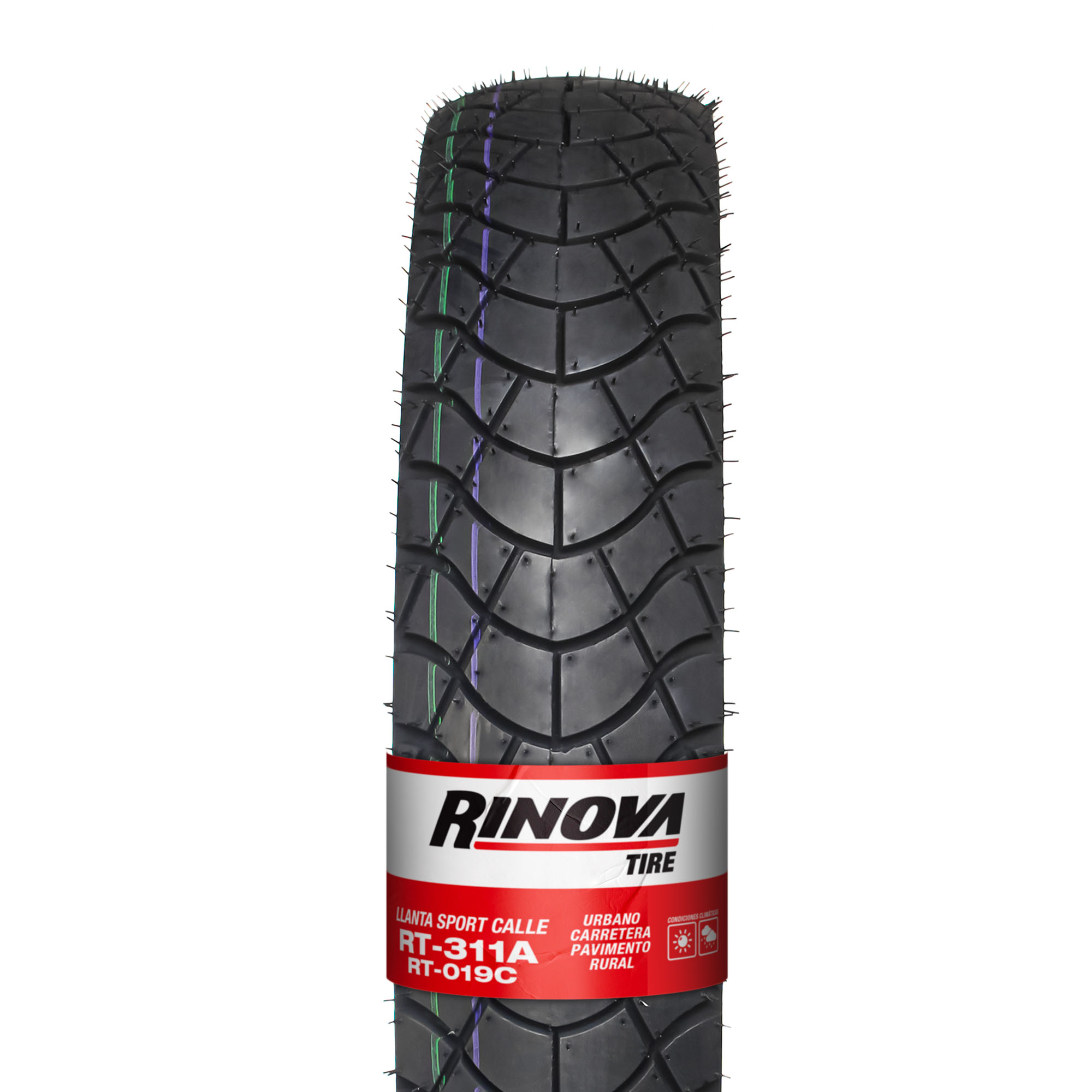 Llanta Moto 250-17 Rt-311a Tl 43p Rinova Tires - Imagen 2