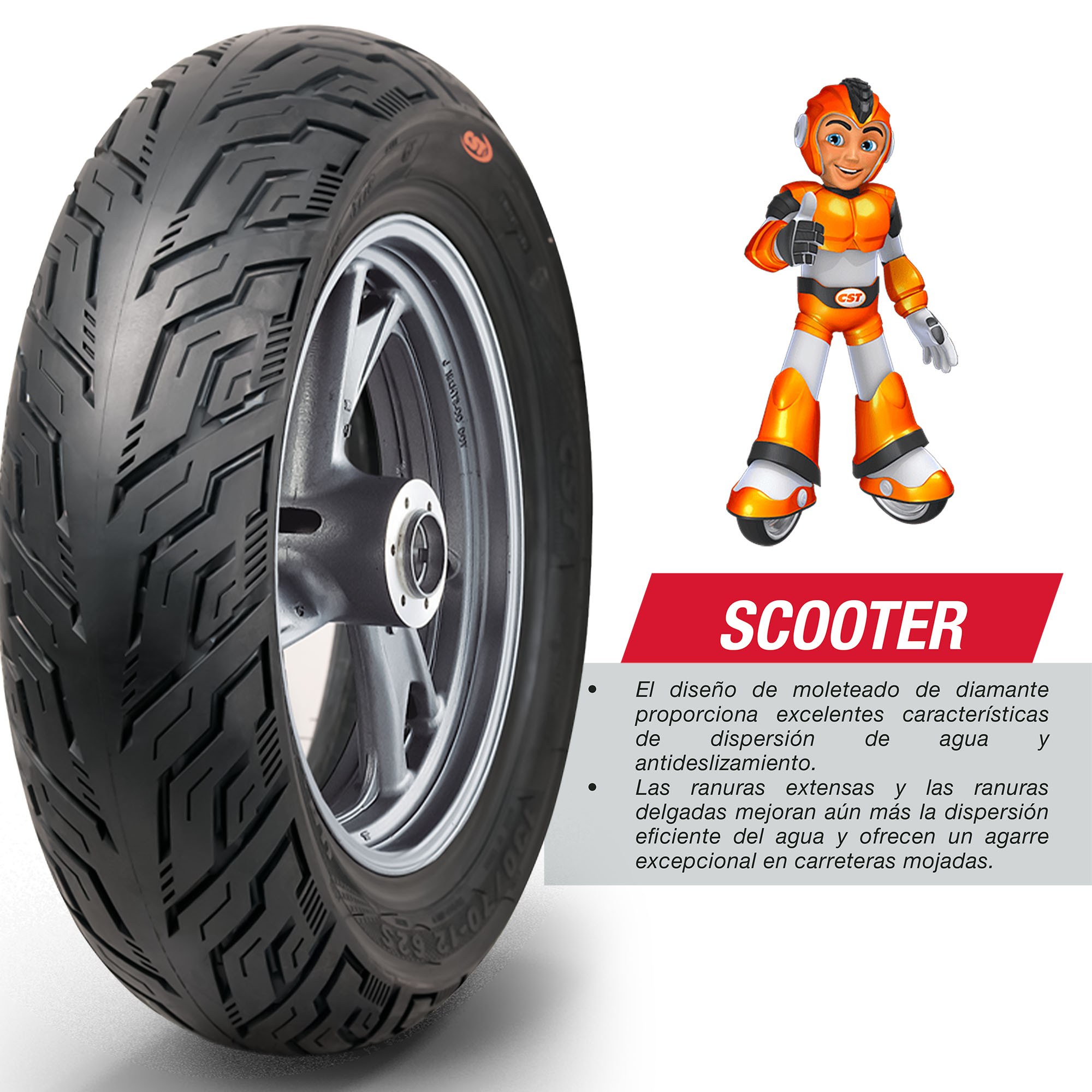 Llanta Moto 120/70-12 Cm547 Tl 58s Cst - Imagen 3