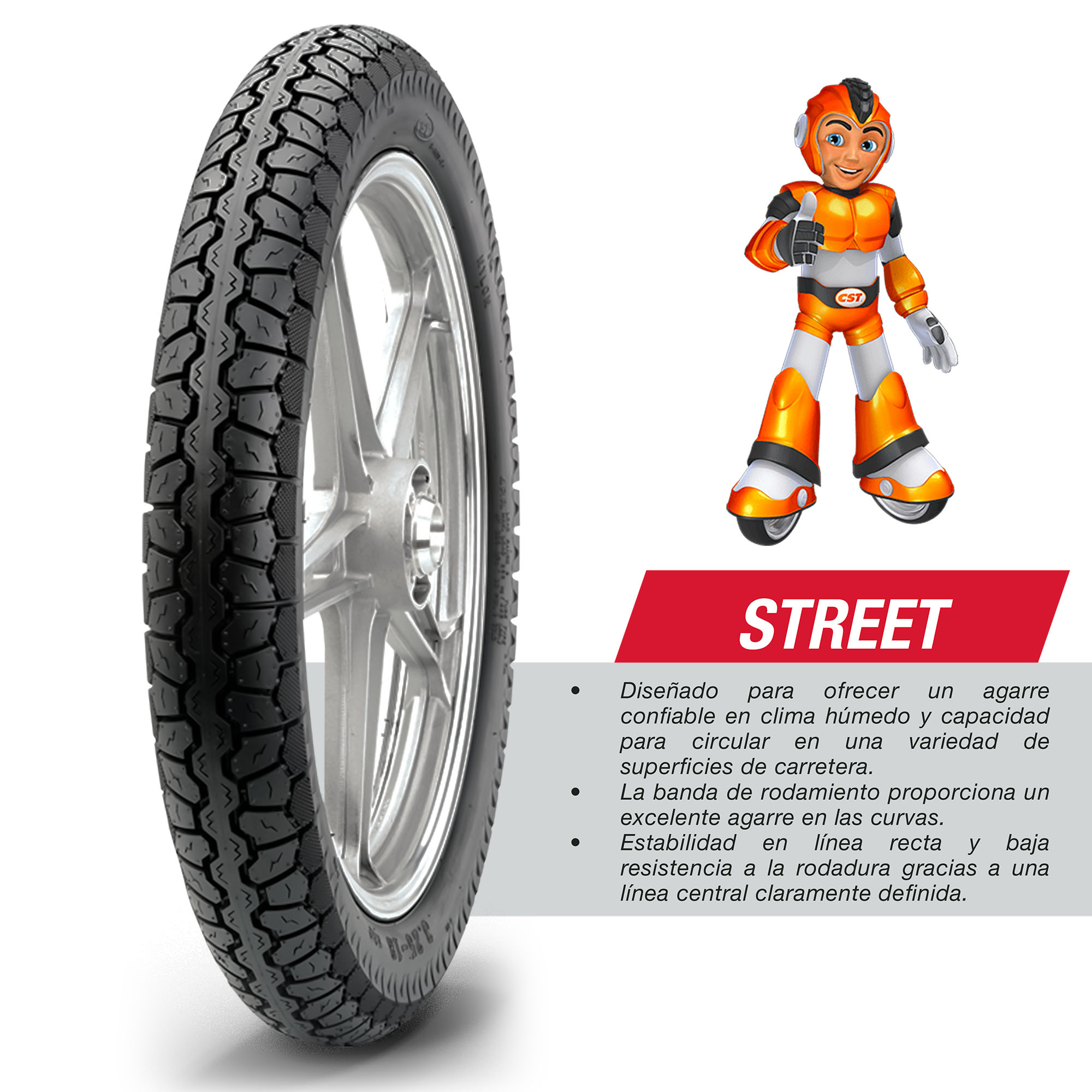 Llanta Moto 275-17 C-6532 Tt 41p Cst - Imagen 3