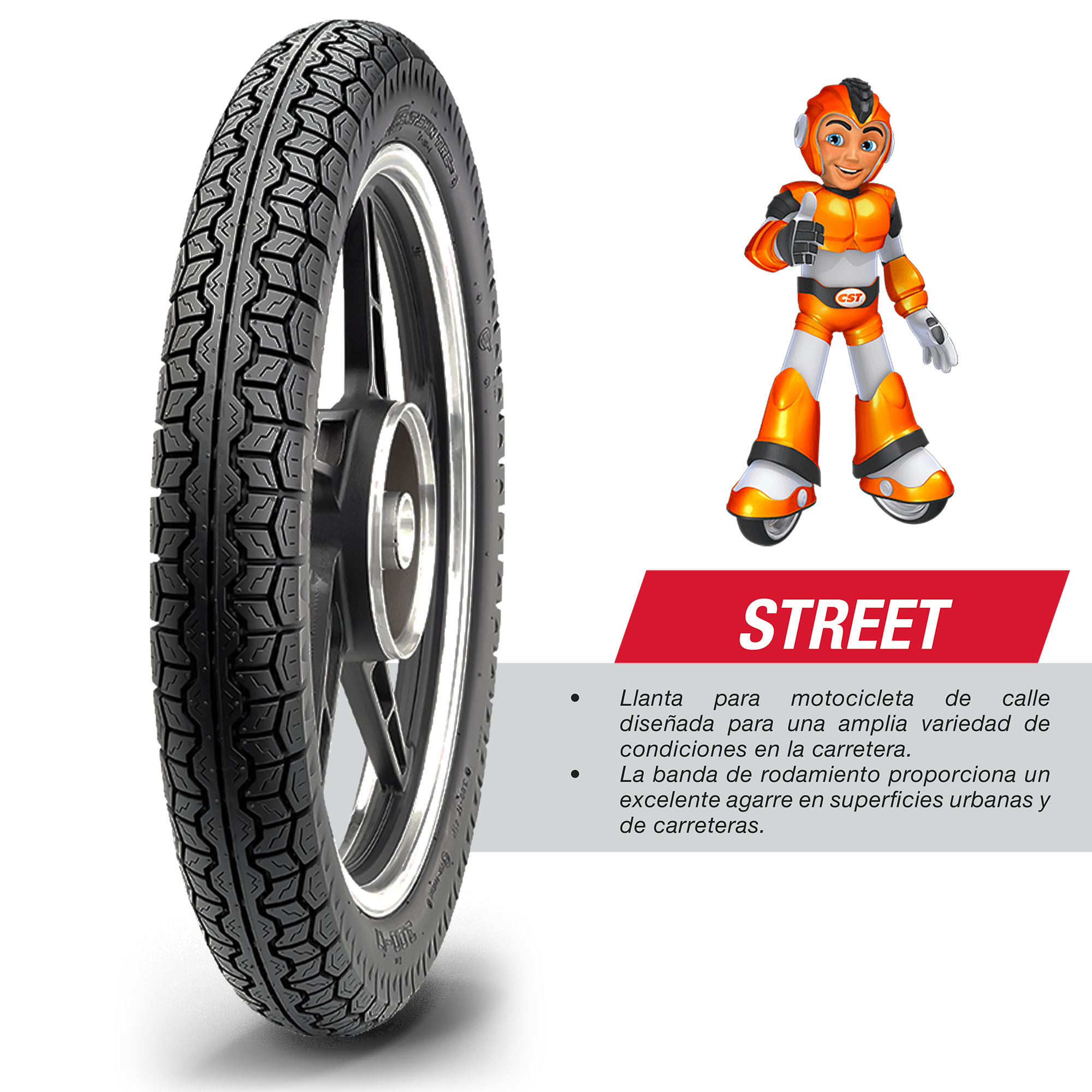 Llanta Moto Llanta Moto 300-17 C-265 Tt 45p Cst - Imagen 3