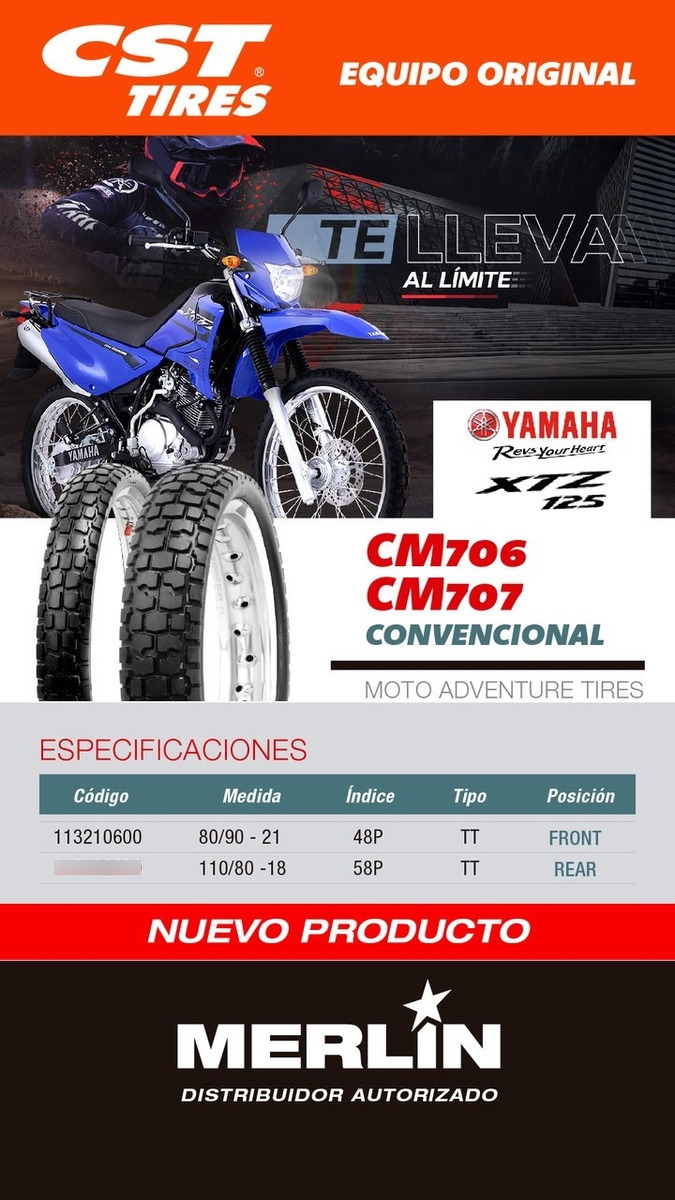 Llanta Para Moto 110/80-18 Cm707 Tt 58p Cst - Imagen 6
