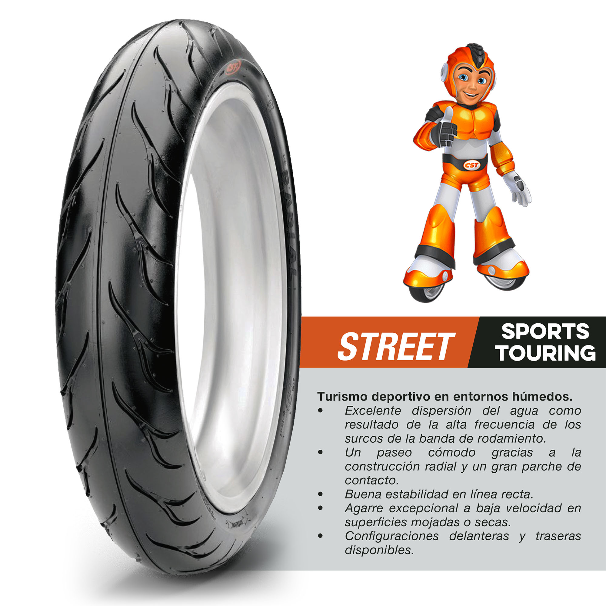 Llanta 110/70R17 CM615 TL 54H CST - Imagen 4