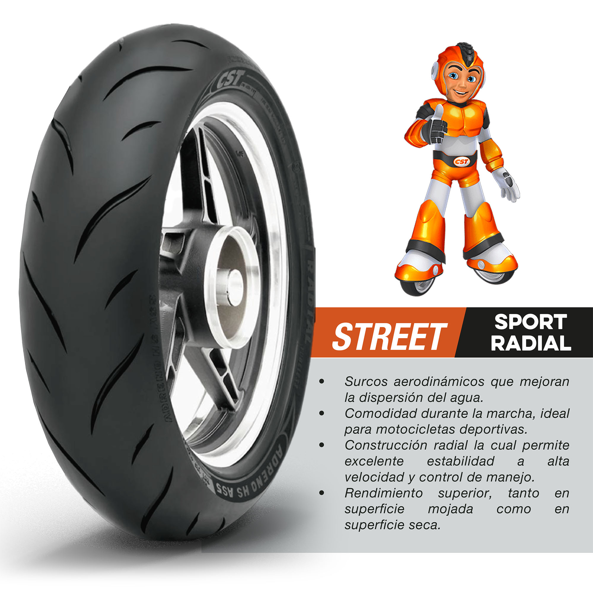 Llanta 120/70ZR17 CM-AS5 TL 58W CST - Imagen 5