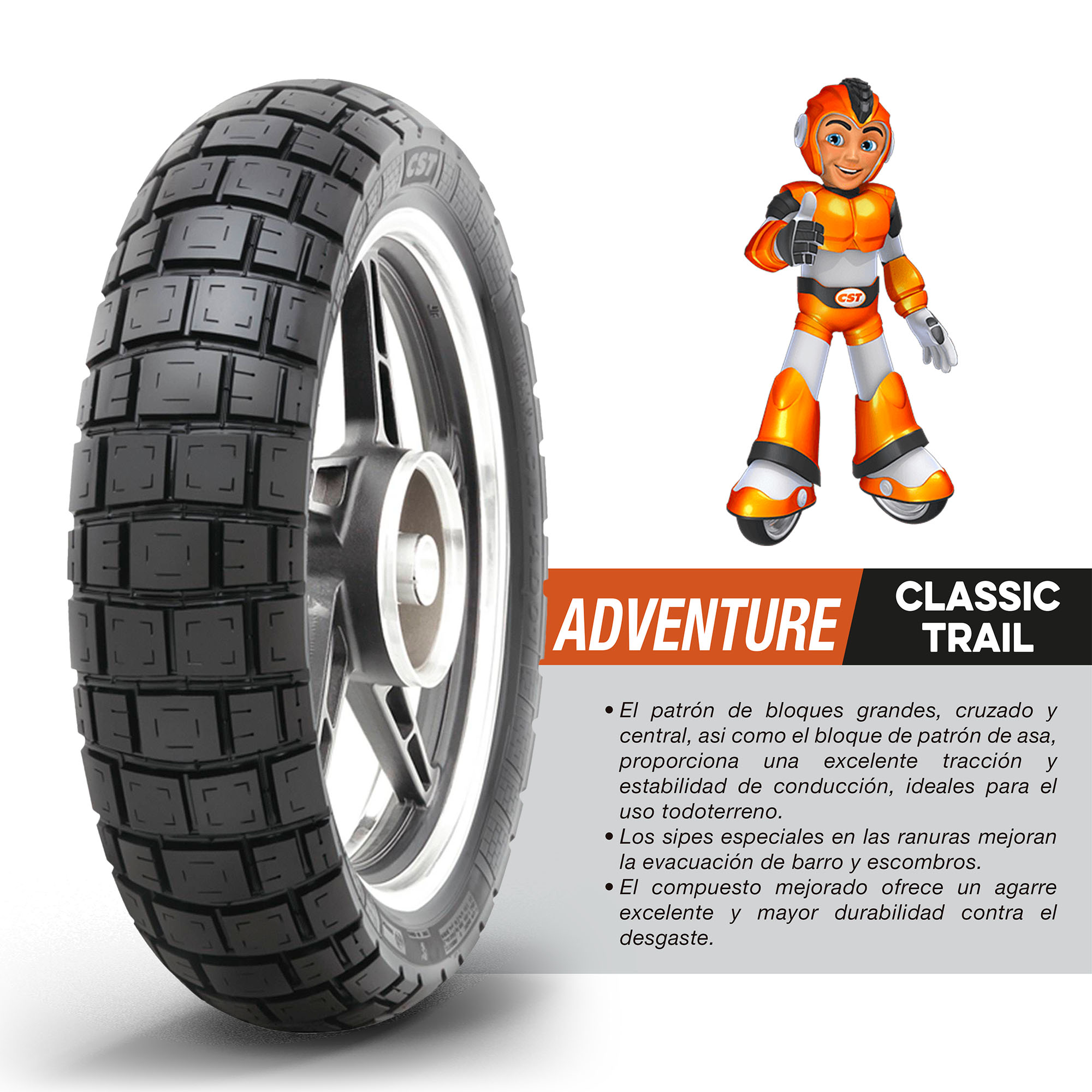 Llanta 130/70-17 CM-AD01 62S TL CST - Imagen 3