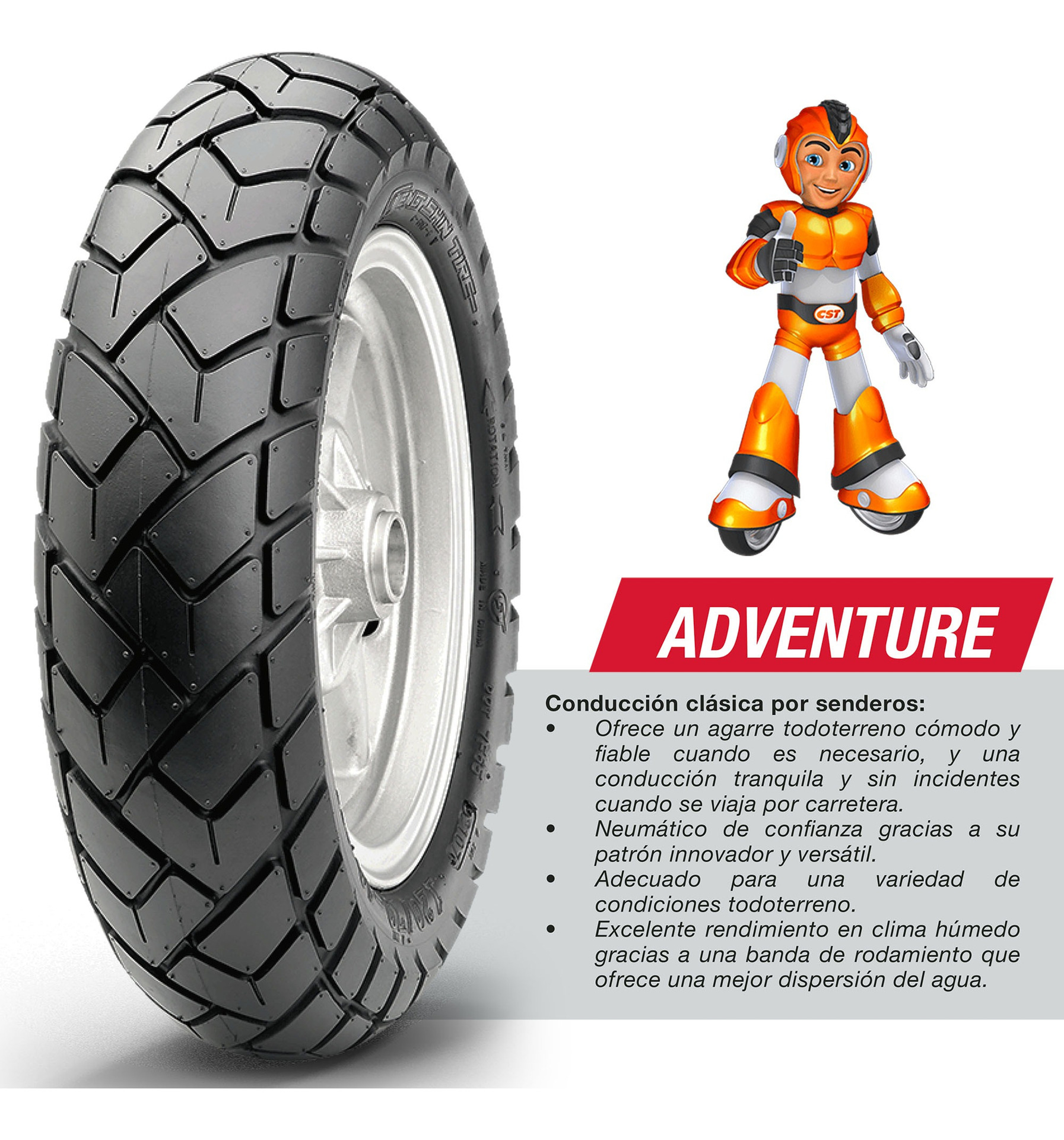 Llanta Para Moto 110/90 -17 C6017 Tl 60p Cst - Imagen 3