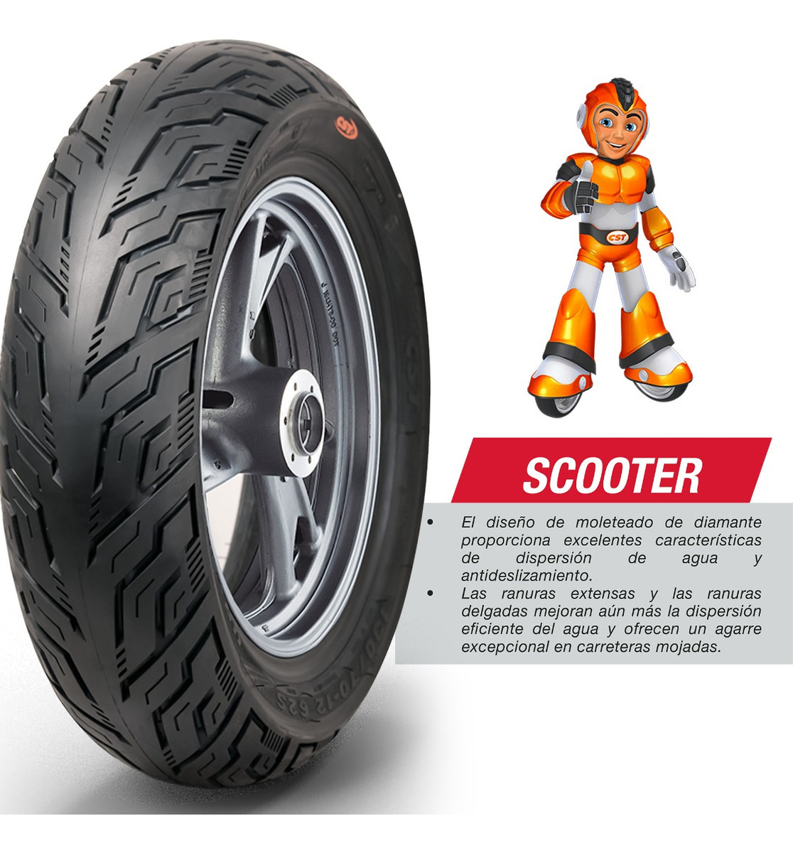 Llanta Moto 130/70-12 Cm547 Tl 64s Cst - Imagen 2