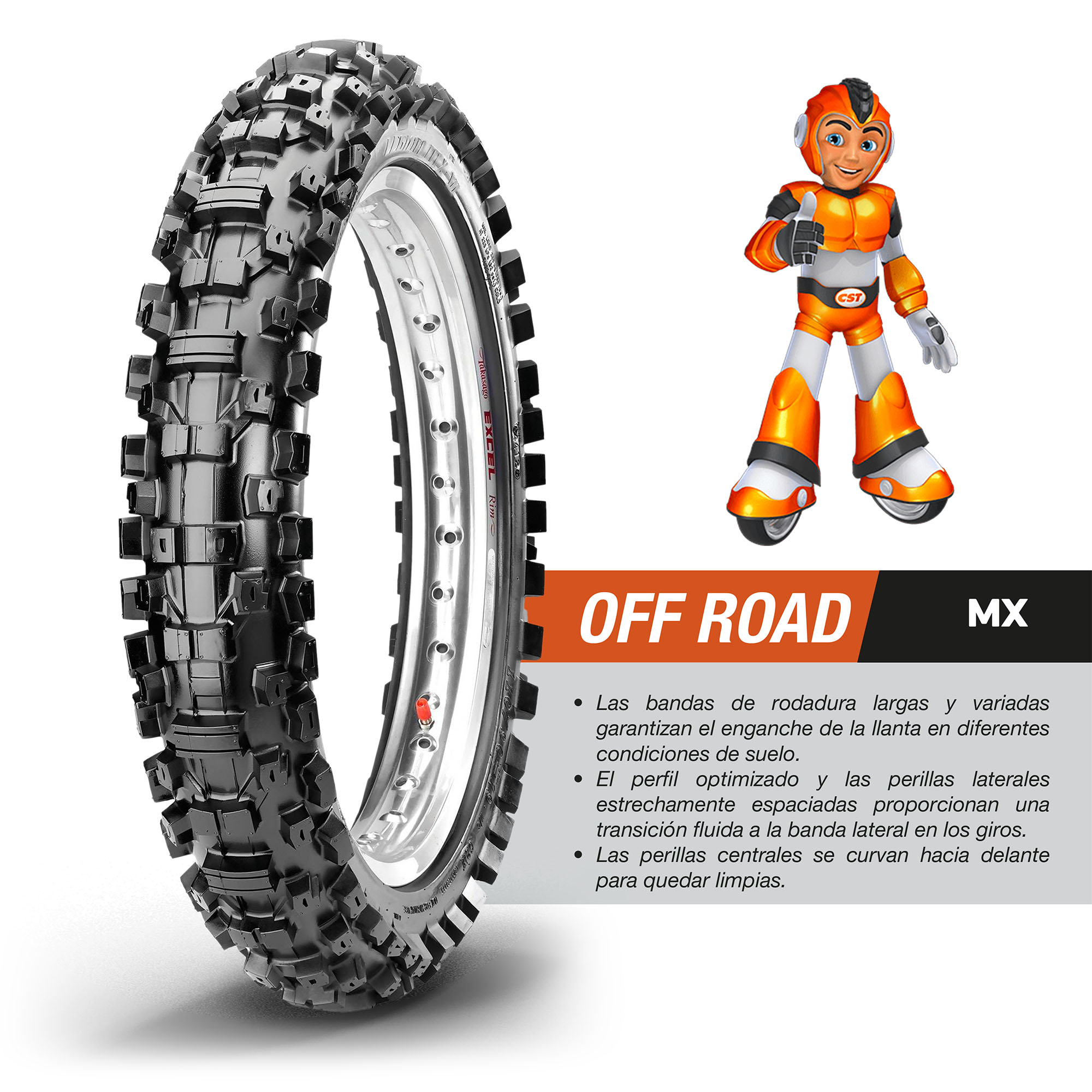 Llanta Moto 60/100-14 Cm702 Tt 29m Cst By Maxxis - Imagen 3
