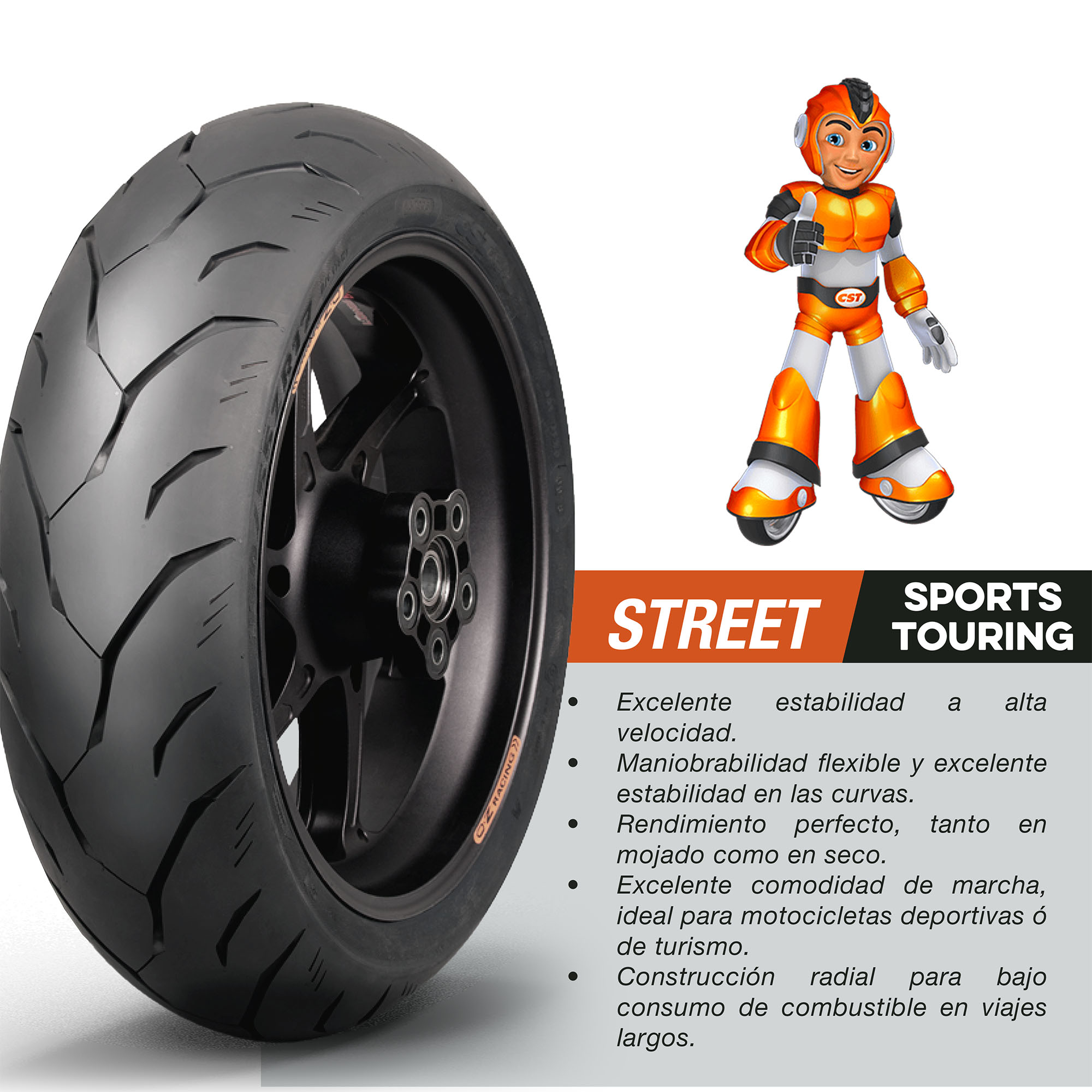 Llanta Para Moto 110/70r17 Cm-s1 Tl 54h Cst - Imagen 3